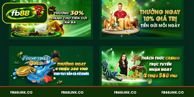 Tổng hợp chương trình ưu đãi FB88