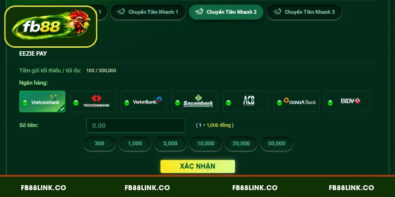 Nạp tiền FB88 bằng Eezie Pay
